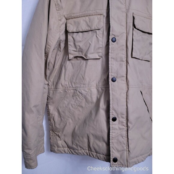 American Eagle Beige Hooded Canvas Jacket Men's LARGE - Picture 5 of 9